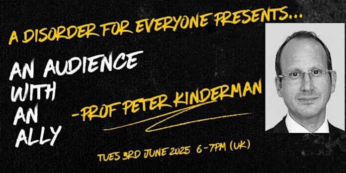 Bilde av plakaten AD4E - AN AUDIENCE WITH AN ALLY - professor Peter Kindman tirsdag 3. juni 2025 AD4E arrangementet AN AUDIENCE WITH AN ALLY med professor Peter Kindman tirsdag 3. juni 2025