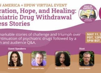 Inspirasjon, håp og helbredelse: Suksesshistorier om nedtrapping av psykofarmaka Et Mad in America og IIPDW digitalt arrangement "Inspirasjon, håp og helbredelse: Suksesshistorier om nedtrapping av psykofarmaka" 11.05.2023