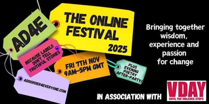 2025-11-07 AD4E - The Online Festival 2025 Plakat - A Disorder 4 Everyone! - Online Festivalen 2025. Fredag 7. november 2025
