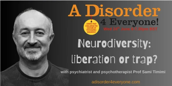 AD4E 24 juni: Nevromangfald: Fridom eller Felle? med Professor Sami Timimi Plakat: A Disorder 4 Everyone arrangement 24 juni 2026: Nevromangfald: Fridom eller Felle? med Professor Sami Timimi